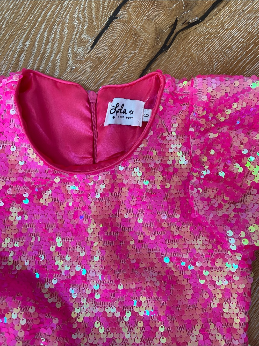 Lola + the Boys Girls Pink Sequin Ombre Party Dress - Picture 4 of 5